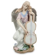 JP-16/14 Статуэтка ангел «Волшебная виолончель» (Pavone)