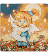 ANG-631 Наволочка гобеленовая «Ангел-хранитель сладких снов» 45х45