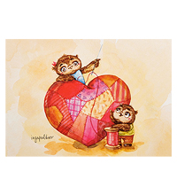 SZ-132 Почтовая открытка «Крепкой семье - большая любовь» 14,8х10,5