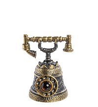 AM- 578 Фигурка «Телефон-колокольчик» (латунь, янтарь)