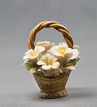 F-39А54 Фарфоровые цветы в корзине 7,5см