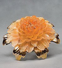 F-6B27А527 Cвеча «Желтый георгин» с фарфор.лепестком