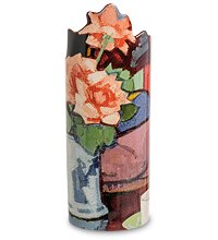 pr-SDA21 Ваза «Pink Roses, Chinese Vase» Сэмюэл Джон Пепло (Silhouette d'art Parastone)