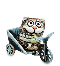 KK-682 Фигурка «Кот на мотоциклетке» шамот