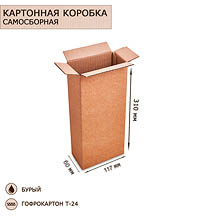 ГК-04 Коробка 4-клапанная со складным дном гофрокартон 117х60х310