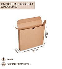ГК-28 Коробка с откидной крышкой и дном микрогофрокартон 190х30х160