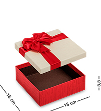 WG-52/1-A Коробка подарочная «Квадрат» цв.красн/беж.