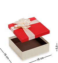 WG-52/1-B Коробка подарочная «Квадрат» цв.беж/красн.