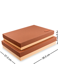WF-04-D Набор коробок из 2шт «Прямоугольник» цв.беж./корич.