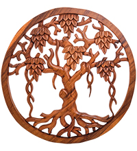 17-133 Панно резное «Дерево жизни» (суар, о.Бали)