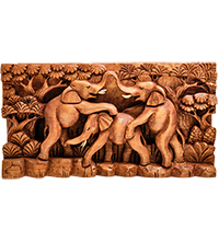 17-014_C Панно резное «Слоны» (суар, о.Бали)