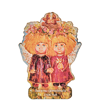 ANG-1479 Магнит деревянный «Ангелы семейного счастья»