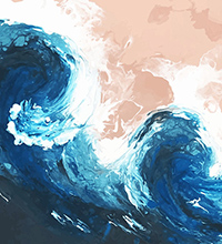 HBK-05 Картина флюид-арт «Морская волна»