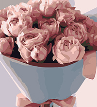 HBK-37 Картина по номерам «Букет из роз» (средне)