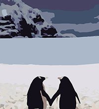 HBK-40 Картина по номерам «Пара пингвинов» (средне)