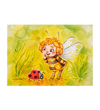 SZ-357 Почтовая открытка «Удачливая пчелка» 14,8х10,5