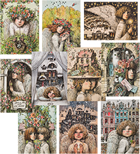ANG-1644 Набор из 10 почтовых открыток «Ангелы -1» А.Наливкина