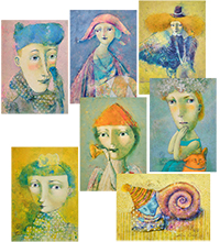 ANG-1651 Набор из 7 почтовых открыток «Фантазийный мир -1» С.Румак