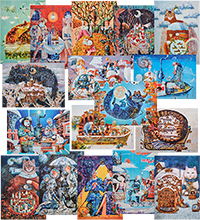 ANG-1663 Набор из 17 почтовых открыток Андрей и Марина Борис