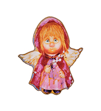 ANG-1761 Брошь деревянный «Ангел Предвестник чуда»