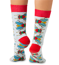 Носки креативные ASHA-0008 Housefly голубой/красный 36-39 (Artsocks)