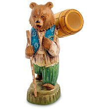 РД- 65 Фигурка Медведь с корзиной (Резной) 28см