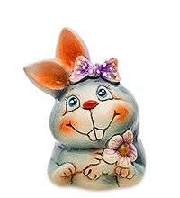 АБ-168/1 Фигурка керамическая «Кролик с цветком»