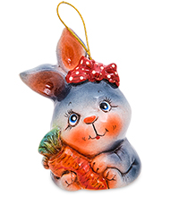 АБ-177/2 Колокольчик керамический «Кролик с морковкой»