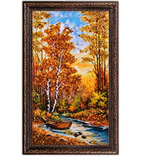 AMB-11/17 Картина «Красота природы» (с янтарной крошкой) 50х80см