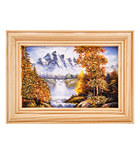 AMB-56/14 Картина «'Красота природы» (с янтарной крошкой) дер.рамка 8х12