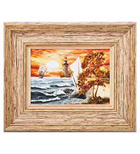 AMB-03/56 Картина «Красота природы» (с янтарной крошкой) H-32см