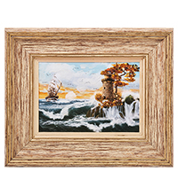 AMB-03/61 Картина «Красота природы» (с янтарной крошкой) H-32см