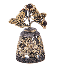 AM-4154 Колокольчик «Бабочки» (латунь, янтарь)