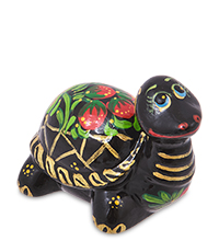 ГЛ- 961 Фигурка «Черепаха» хохлома (Гжельский фарфор)