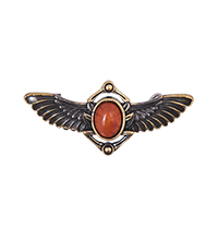 AM-4218 Брошь «Жук Крылатый» (латунь, янтарь)
