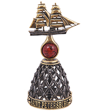 AM-4229 Колокольчик «Алые Паруса» (латунь, янтарь)