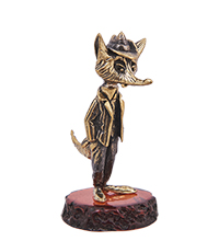 AM-4243 Фигурка «Лис Ник» (латунь, янтарь)