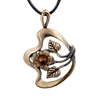 AM-4277 Подвеска «Лютик» (латунь, янтарь)