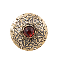 AM-4279 Пуговица «Дождик» (латунь, янтарь)