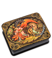 ШК-19/61-B Шкатулка в технике декупаж «Жар-птица» (10х8х3,5)