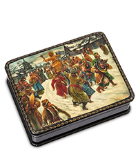 ШК-19/62 Шкатулка в технике декупаж «Масленица» (10х8х3,5)