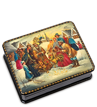 ШК-19/63 Шкатулка в технике декупаж «Бой петухов» (10х8х3,5)