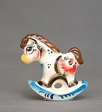 ГЛ- 955 Фигурка «Лошадка-Качалка» мал. цв.(Гжельский фарфор))