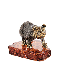 AM-1108 Фигурка «Медведь» (латунь, янтарь)