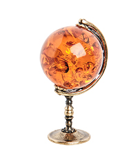AM-1501 Фигурка «Глобус» (латунь, янтарь)