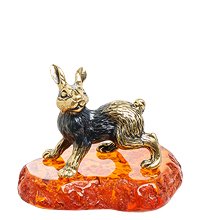 AM-1553 Фигурка «Заяц Тумак» (латунь, янтарь)