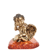AM-1757 Фигурка «Ангел» (латунь, янтарь)