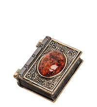 AM-2042 Фигурка «Книга тайн» (латунь, янтарь)