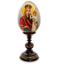 ИКО-46 Яйцо-икона «Пресвятая Богородица «Призри на смирение» Рябова Г.