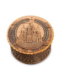 BST-103 Шкатулка  «Москва» круглая мал. (береста)